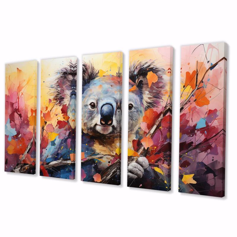 Designart "Koala Koalas Serenity Collage II" Animals Multipanel Wall